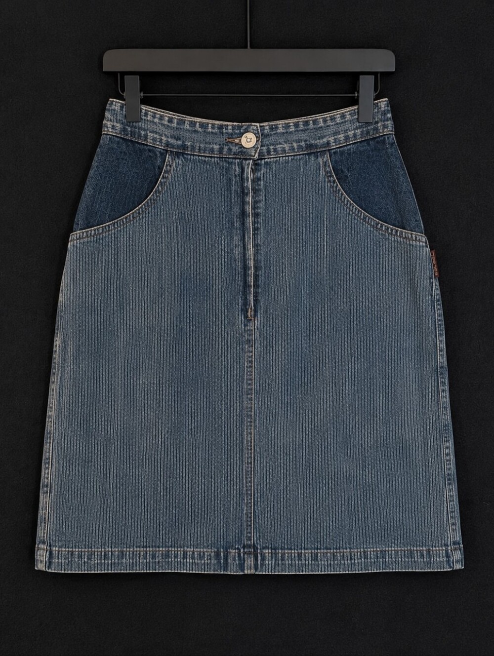 Vintage JouJou Denim Mini 11/12 Acid Wash High Waist Pocket USA Y2K Contrast